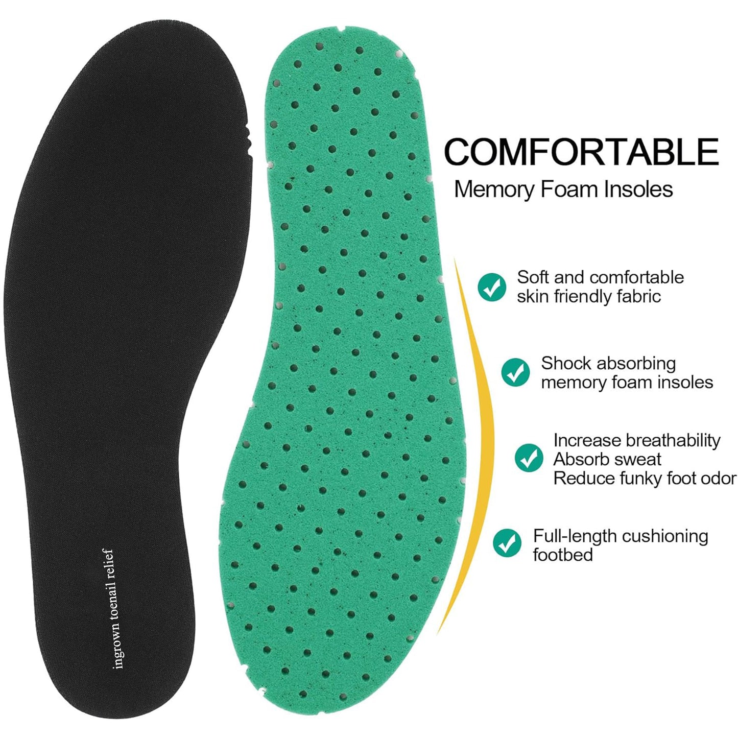 ingrown toenail relief Orthotics Insoles Comfort Memory Foam Inserts